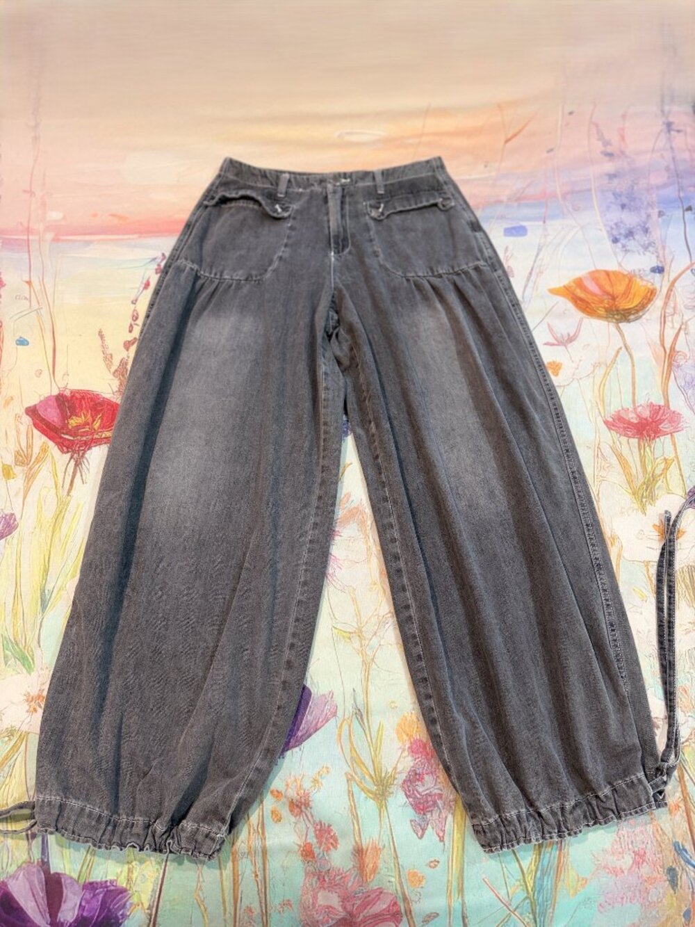 🖤 Easel Black Mineral Washed Balloon Leg Jeans – Size M 🖤✨ - Picture 3 of 10